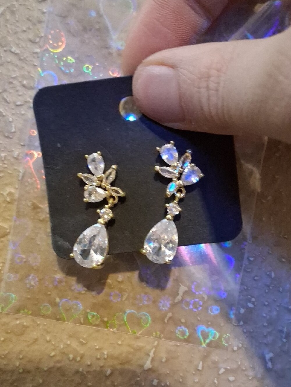 $8 Each Or Bundle 5/$20 Gold-Tone Clear Crystal Drop Earrings